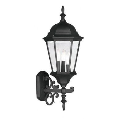 Hamilton 3 Clear Glass Light Outdoor Wall Lantern by Livex - 7560-04