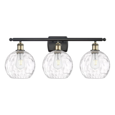 Athens Water Glass 3 Light Bath Vanity 11 Tall and 28 Wide by Innovations - 516-3W-G1215-8