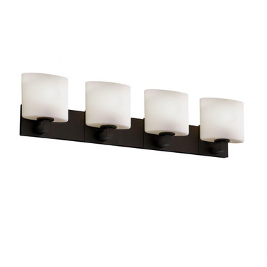 Fusion Modular 4 Light Oval Opal Vanity Light by Justice Design - FSN-8924-30-OPAL
