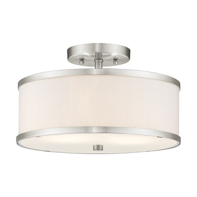 Park Ridge 2 Light 13 Inch Wide New Traditional Semi Flush Mount by Livex - 62627