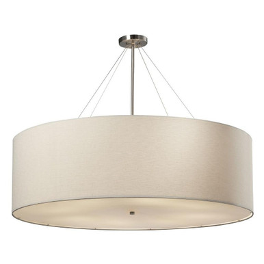 Textile Classic 8 Light Whte Oversized Drum Pendant by Justice Design - FAB-9597-WHTE