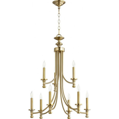 Rossington 9 Light Large 2 Tier Chandelier by Quorum 6022-9 - 6022-9