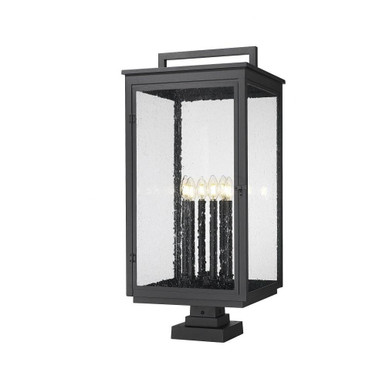 Hartwell 6 Light Outdoor Pier Mount 34 Inch Tall and 15 Inch Wide by Z Lite - 5019PHXXLS-SQPM-BK