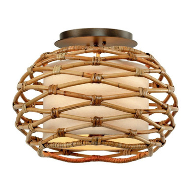Balboa 3 Light 15.25 Inch Wide Semi Flush Mount by Troy - C6740-TBZ