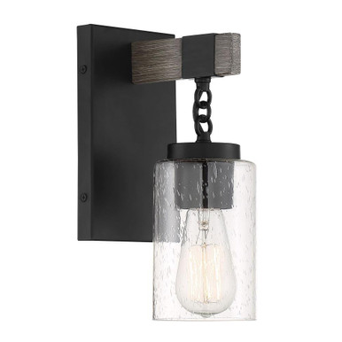 Fulton 1 Light Wall Sconce by Designers Fountain - d202m-1b-mb