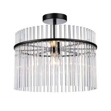 Ava 1 Light Semi Flush Mount 13.8 Inch Tall and 15.7 Inch Wide by Artcraft - AC12081BK