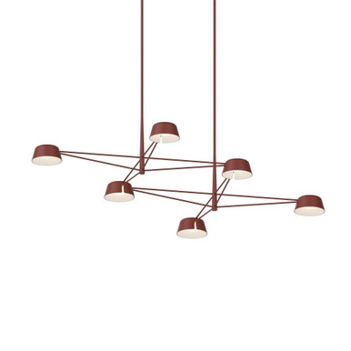 Ray 51W 6 LED Chandelier 12 Inch Tall and 67.75 Inch Wide by Sonneman - 2036