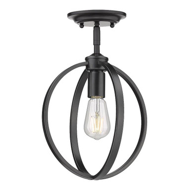 Colson 1 Light 9.75 Inch Wide Semi Flush Mount by Golden - 3167-1SF