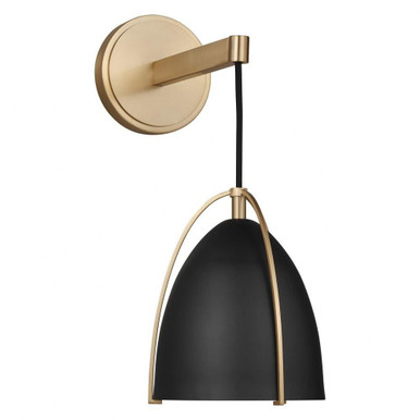 Norman 1 Light Black Shade Wall Sconce by Visual Comfort Studio - 4151701