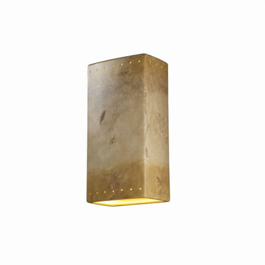 Ambiance 2 Big Rectangular with Perfs Outdoor Wall Mount by Justice Design - CER-1185W