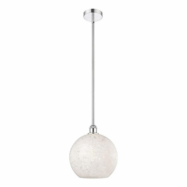 White Mouchette 1 Light Stem Hung Pendant by Innovations 616-1S-G1216-12 - 616-1S-G1216-12