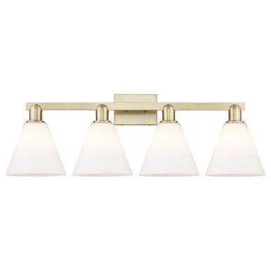 Berkshire Glass 4 Light Bath Vanity 12 Inch and 35 Inch Wide by Innovations - 716-4W-AB-GBC-81