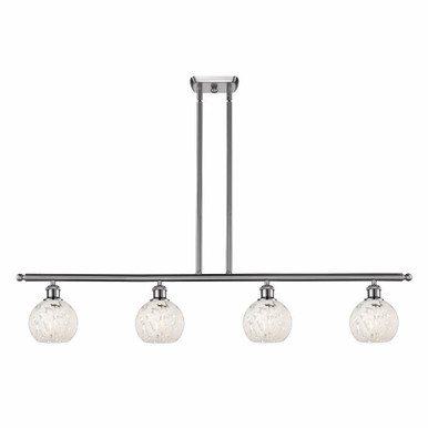 White Mouchette 4 Brass Stem Hung Oversized Island Pendant by Innovations - 516-4I-G1216-6