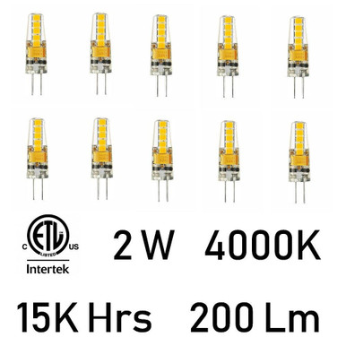 Accessory 2W G4 LED Replacement Bulb (Set of 10) by CWI - G4K4000-10