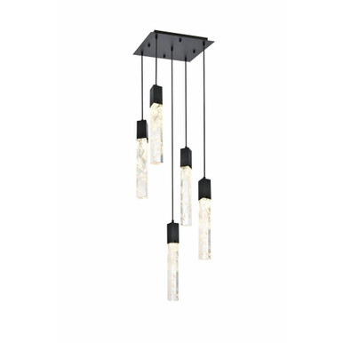 Aurora 6.5W 5 LED Pendant 19 Inch Tall and 16 Inch Wide by Elegant - 2088D16