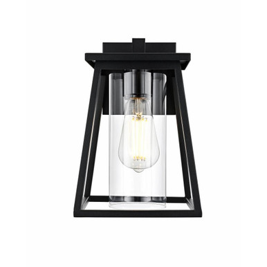 Lambert 1 Light Outdoor Wall Sconce 10.5 Inch Tall X 7 Inch Wide by Elegant - OD346W11BK