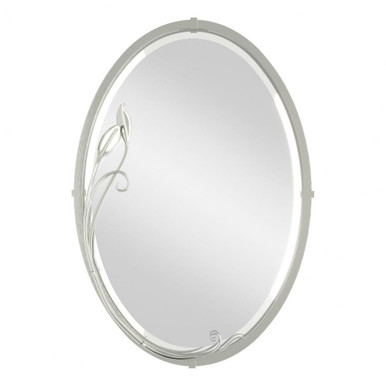 Beveled Oval Mirror with Leaf 31.7 x  22.3 Inch by Hubbardton Forge - 710014