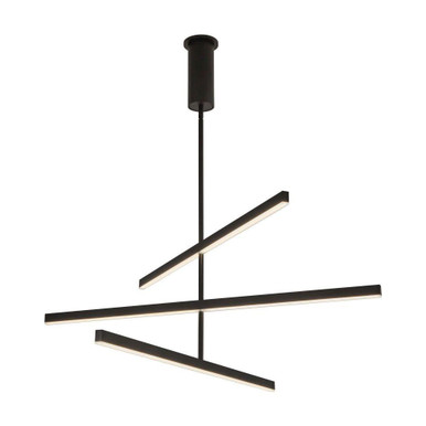 Vega 56W LED Chandelier 16.5 Inch Tall and 0.75 Inch Wide by Kuzco - CH10345-BK-UNV
