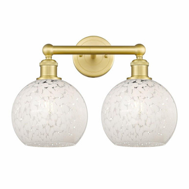 White Mouchette 2 Light Vanity Light 17 Inch Wide by Innovations - 616-2W-G1216-8