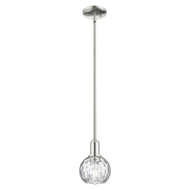 Athens Water Glass 1 Light Stem Hung Mini Pendant 8.63 Inch by Innovations - 716-1S-G1215-6