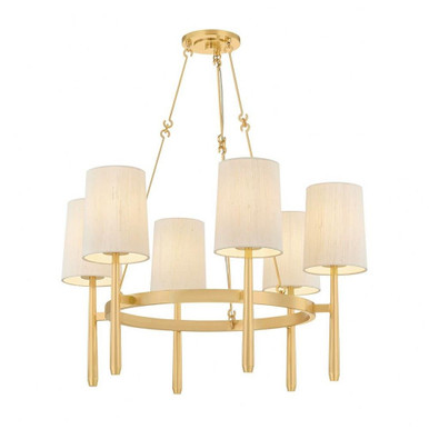 Bridgeton 6 Light Chandelier 18.25 Inch and 30 Inch Wide by Hudson Valley - 1776-AGB