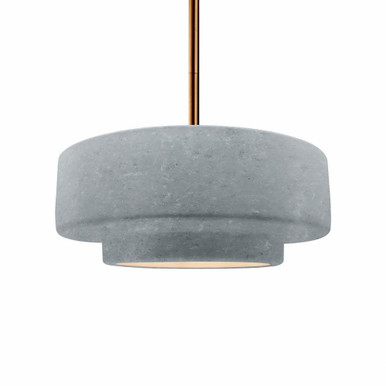 Radiance 1 Light Medium Tier Concrete Pendant by Justice Design - CER-6543-CONC