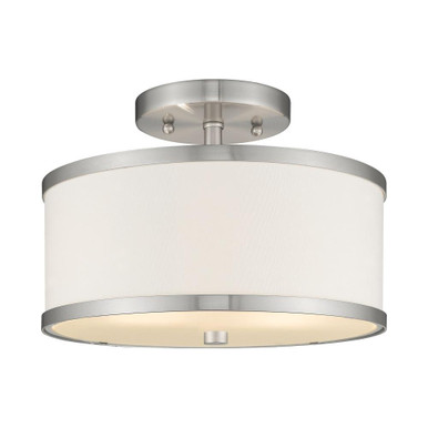 Park Ridge 2 Light 11 Inch Wide New Traditional Semi Flush Mount by Livex - 62626