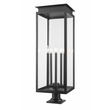 Nova 5 Light Outdoor Pier Mount 37 Inch Tall and 12.5 Inch Wide By Z-Lite - 5018PHXLR-533PM-BK