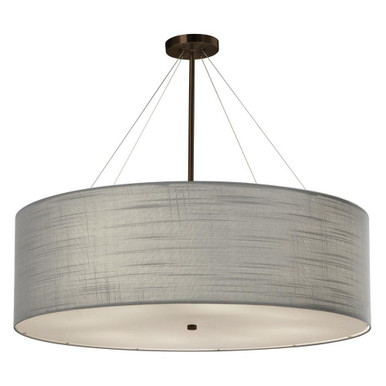 Textile Classic 8 Light Gray Oversized Pendant by Justice Design - FAB-9594-GRAY