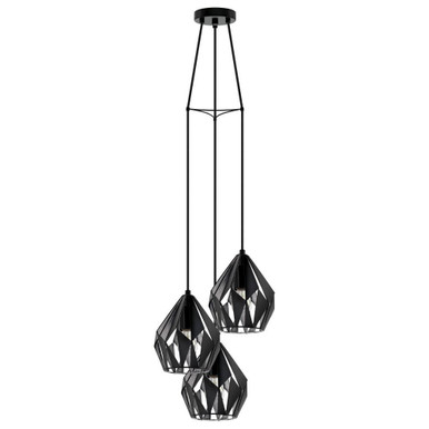 Carlton 3 3 Light Pendant 9.06 Inch Tall and 12.48 Inch Wide by Eglo - 202041