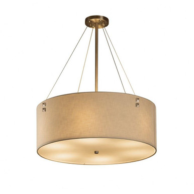Textile Finials 8 Light Crem F2 Oversized Pendant by Justice Design - FAB-9534-CREM-F2