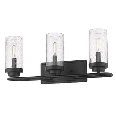 Holden 3 Light Candle Style Vanity Light by Golden - 2380-BA3 BLK-SD