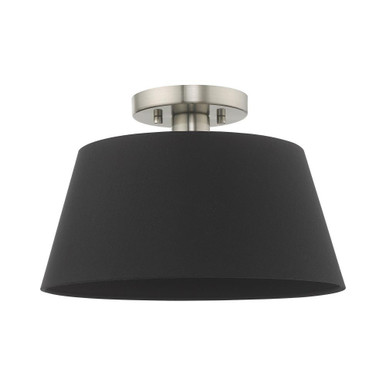 Belclaire 1 Light Steel 13 Inch Wide Flush Mount by Livex - 51352-91