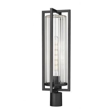 Aura 1 Light Outdoor Post Mount 25.75 x 8 Inches by Z-Lite - 5013PHBR-BK