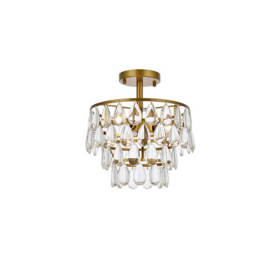 Mila 3 Light 12 Inch Wide Flush Mount by Elegant - 1103F12