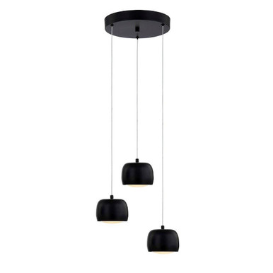 Frascati 3 Light Medium Pendant by Justice Design - NSH-8117-MBLK