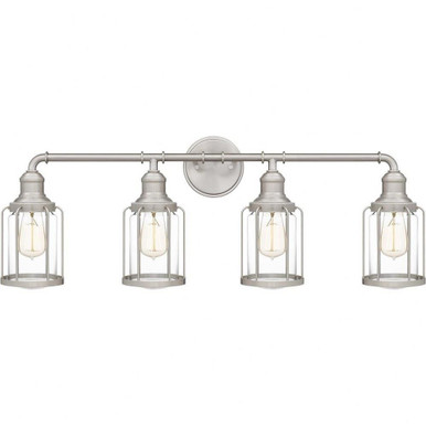 Ludlow 4 Light Bath Vanity In Industrial Style 12 x 33.5 Inches by Quoizel - LUD8634BN
