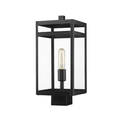 Nuri 1 Light Outdoor Post Mount In Modern Style 17.5 x 7.5 Inches by Z-Lite - 596PHMS-BK