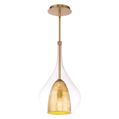 Helios 12W 1 LED Light Small Pendant by Modern Forms - PD-74318-AB/GL