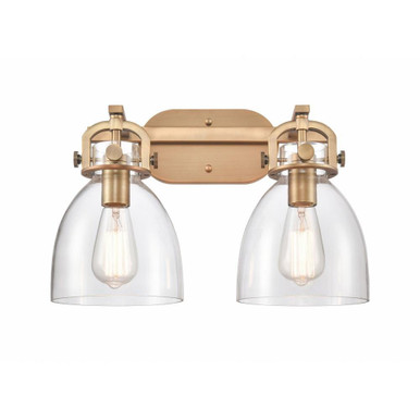 Newton Bell 2 Light Cone Glass Vanity Light by Innovations - 412-2W-G412