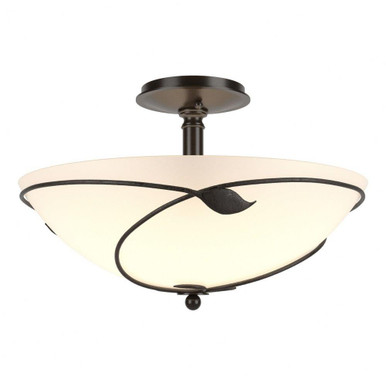 Leaf 3 Light 16 Inch Wide Metal Semi Flush Mount by Hubbardton Forge - 126732HF