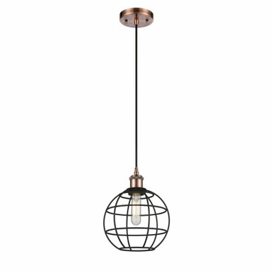 Lake Placid 1 Light Small Cord Hung Pendant 8 Inch Wide by Innovations - 516-1P-LP-8