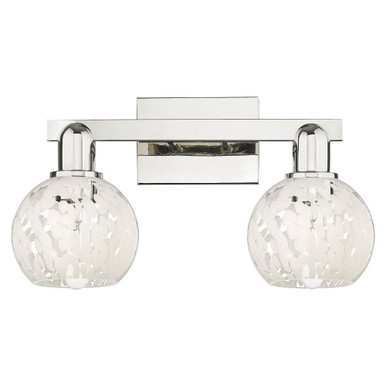 White Mouchette 2 Light Bath Vanity 9.75 Inch X 17 Inch by Innovations - 716-2W-G1216-6