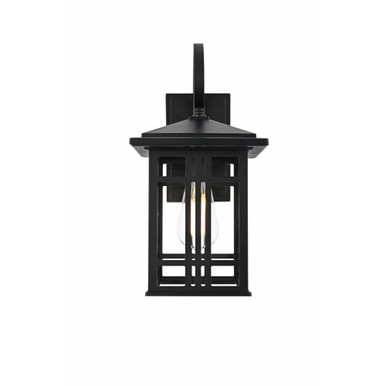 Harley 1 Light Outdoor Wall Mount 15 Inch Tall and 7.5 Inch Wide by Elegant - OD613W14BK