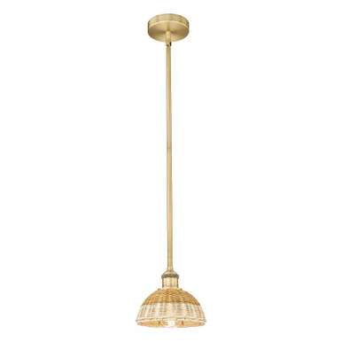 Bristol Natural II 1Light Stem Hung Mini Pendant 9 Inch Tall by Innovations - 616-1S-NBD2-75
