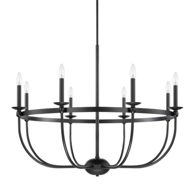 Rylann Chandelier 8 Light Matte Black 28.75 Inch H by 38 Inch W by Capital  - 425181MB