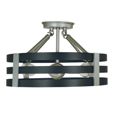 Luxe 6 Light 15 Inch Wide Semi Flush Mount by Framburg - L1121 SP/MBLACK