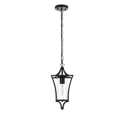 Belgrade 1 Light Outdoor Pendant 15 Inch Tall and 7 Inch Wide by Elegant - OD311H15BK