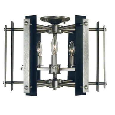 Bucolic 5 Light Metal 18 Inch Wide Semi Flush Mount by Framburg - F-L1063 BR/MBLACK