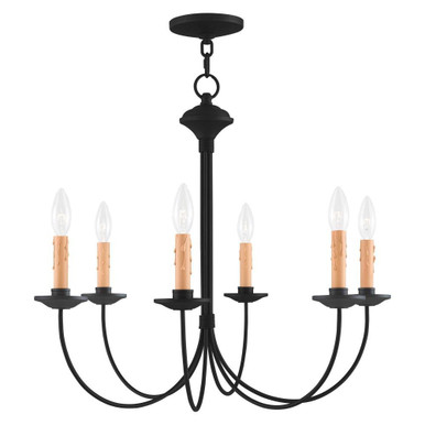 Heritage 6 Light Medium Candle Style Chandelier by Livex - 4456-04